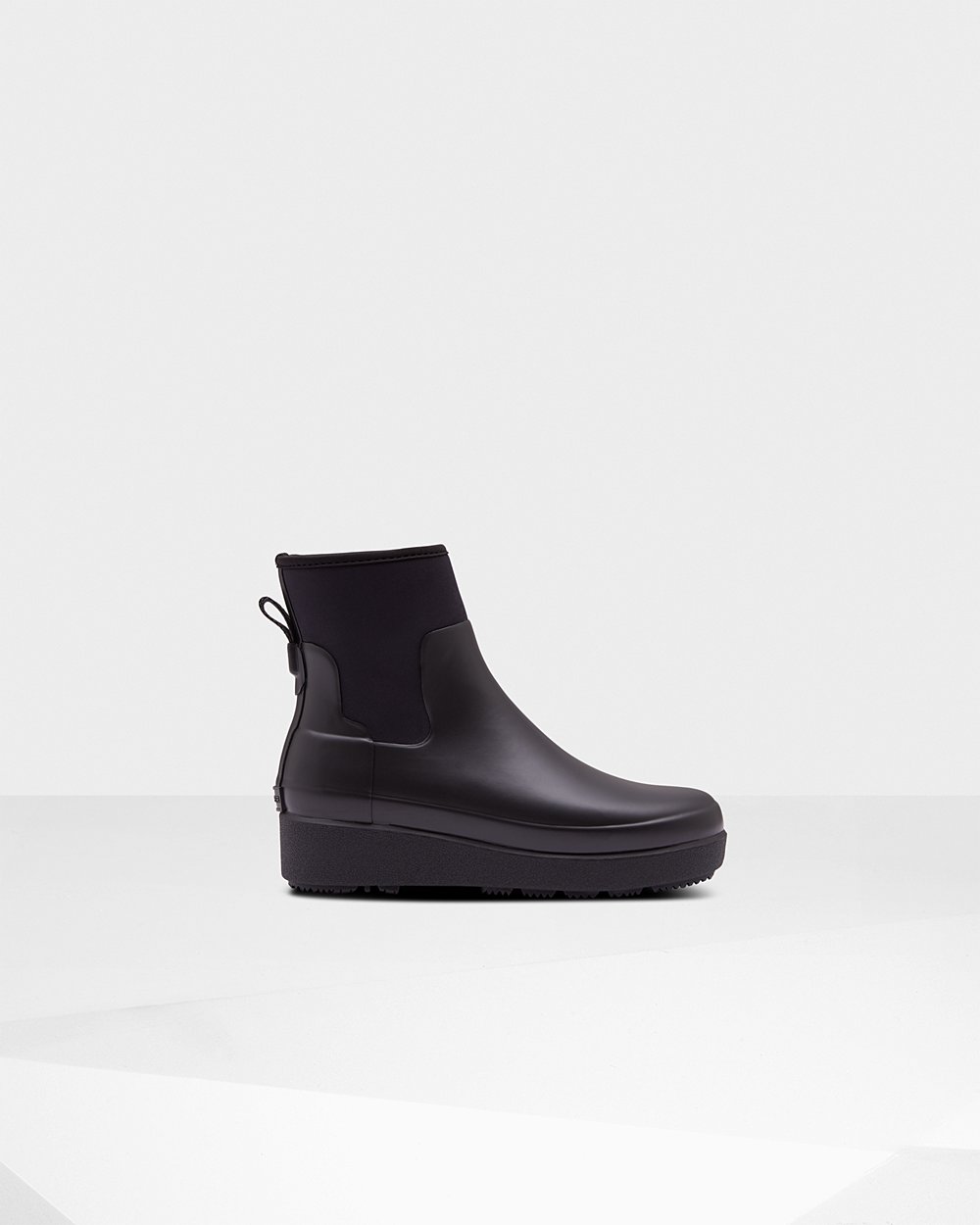 Womens Creeper Boots - Hunter Refined Slim Fit Neoprene Chelsea (57TZLOQGH) - Black